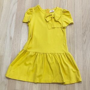 Il gufo yellow  Kids Dress with Bow Accent size 6